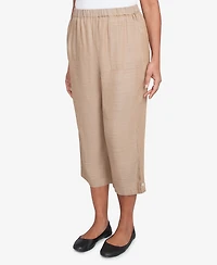 Alfred Dunner Petite Summer Solstice Relaxed Button Tab Capri