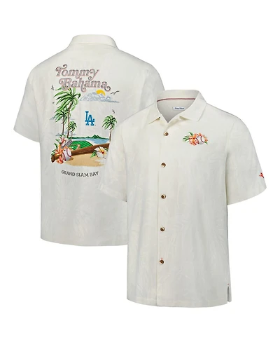 Tommy Bahama Men's White Los Angeles Dodgers Grand Slam Bay Camp Button-Up Shirt