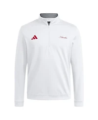 Adidas Men's White Nebraska Huskers Elevated Quarter-Zip Jacket