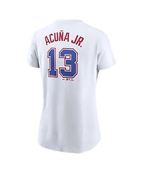 Nike Women's Ronald Acuna Jr. White Atlanta Braves 2024 City Connect Fuse Name Number T-Shirt