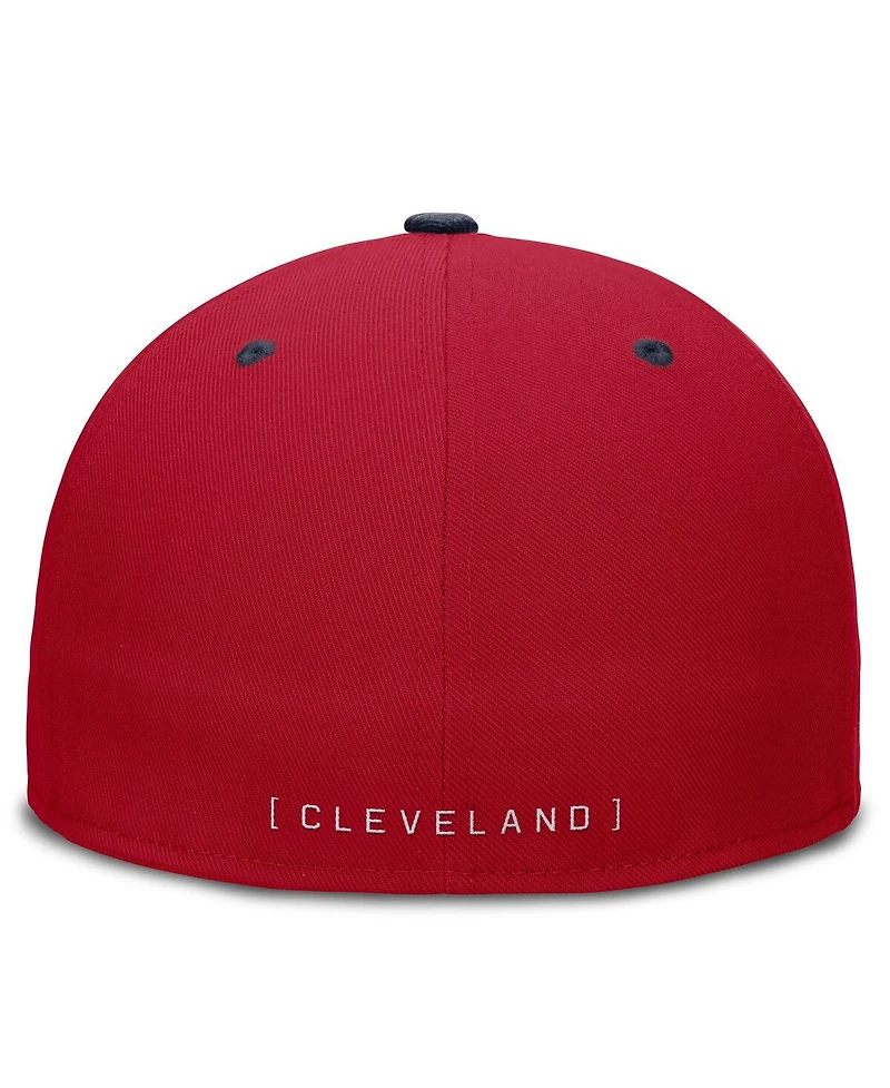 Nike Men's Red/Navy Cleveland Guardians True Primetime Two-Tone Performance Fitted Hat