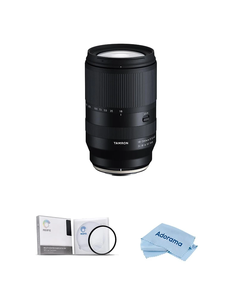 Tamron 18-300mm f/3.5-6.3 Di Iii-a Vc Vxd Lens for Fuji X Bundle with 67mm Uv Filter, Microfiber Cleaning Cloth
