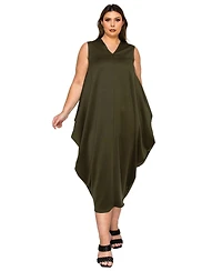 L I V D Plus Clover Sleeveless Bubble Hem Dress