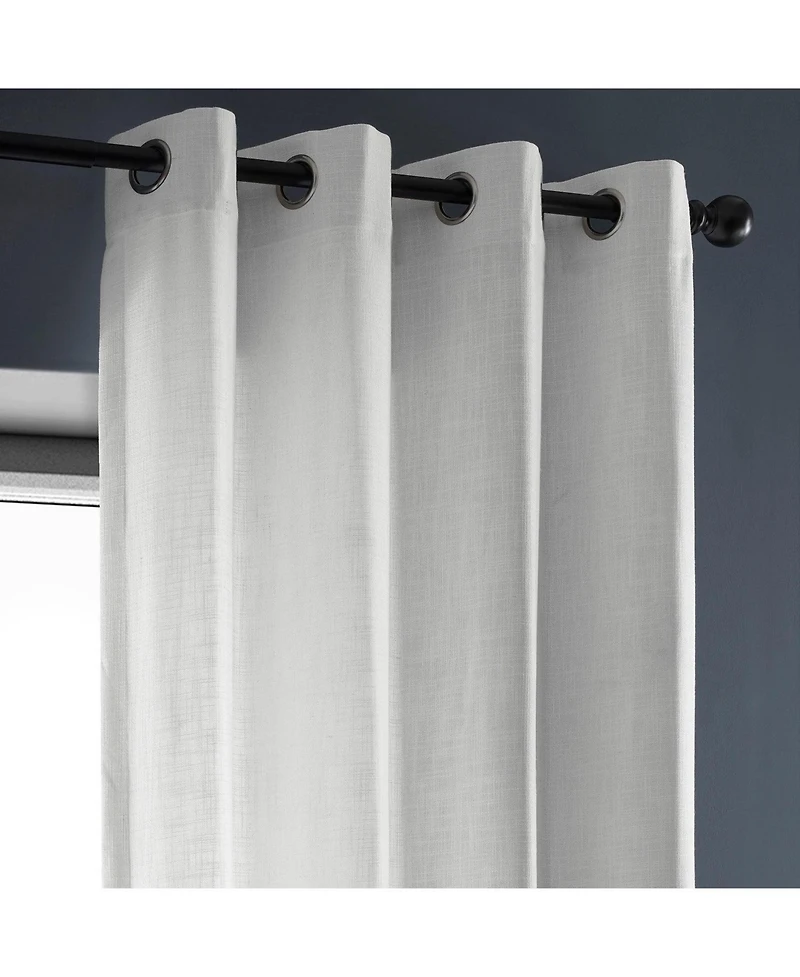 Half Price Drapes Rice White Grommet Heavy Faux Linen Curtain