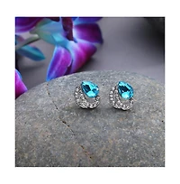 Sohi Women's Silver-Plated Stone Stud Earrings
