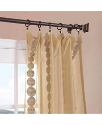 Half Price Drapes Cleopatra Gold Embroidered Striped Sheer Curtain