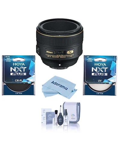 Nikon 58mm f/1.4G Af-s Nikkor Lens, Bundle with Hoya 72mm Uv+Cpl Filter Kit, Cleaning Kit, Cleaning Cloth