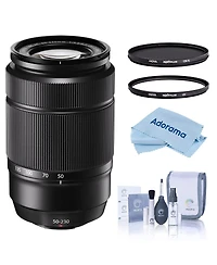Fujifilm Xc 50-230mm f/4.5-6.7 Ois Ii Lens, Black, Bundle with Hoya 58mm Uv and Cpl Filters