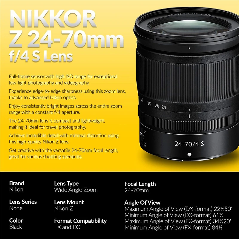 Nikon Z f Mirrorless Camera, Orange with Nikkor Z 24-70mm f/4 S Lens