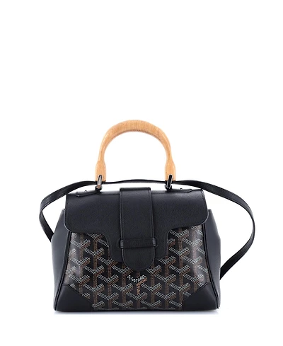 Pre-Owned Goyard Mini Saigon Top Handle Bag Coated Canvas with Leather
