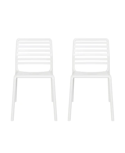Outdoor Stackable Polypropylene Plastic Resin Dining Side Chairs (Set of 2)