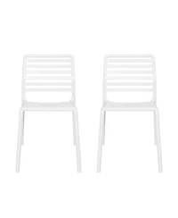 Outdoor Stackable Polypropylene Plastic Resin Dining Side Chairs (Set of 2)