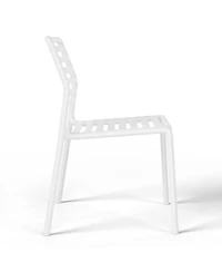 Outdoor Stackable Polypropylene Plastic Resin Dining Side Chairs (Set of 2)