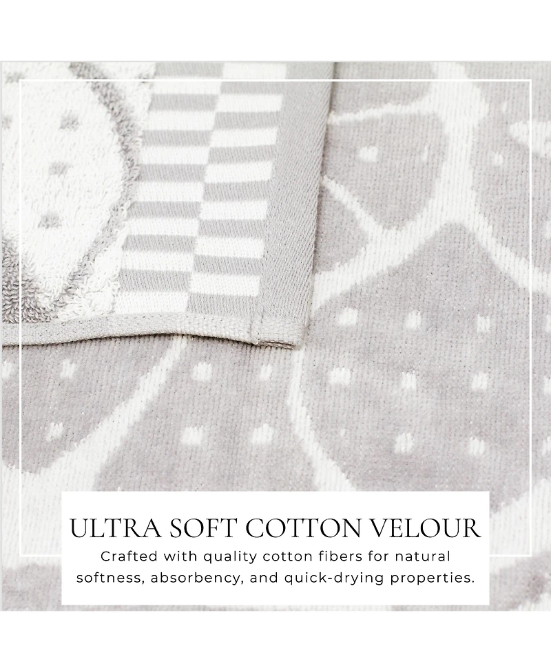 Linery & Co. 100% Cotton Jacquard 2 Pack Summer Beach Towels, 30" x 60"