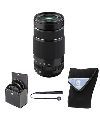 Fujifilm Xf 70-300mm f/4-5.6 R Lm Ois Wr Lens, Black, Bundle with 67mm Digital Essentials Filter Kit and 19x19" Lens Wrap