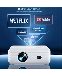 Artsea Smart Projector with WiFi and Bluetooth,Tripod Including,2025 Upgrade Android Tv Os,4K Support Native 1080P,Keystone Correction,Compatible with