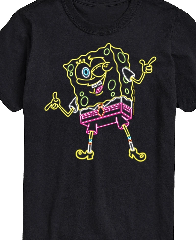 Airwaves Men's SpongeBob SquarePants Neon Short Sleeve T-Shirt