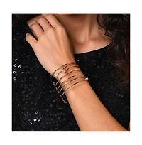 Sohi Women's Lined Stone Cuff Bracelet