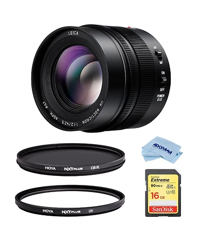 Panasonic Panasonic Lumix G Leica Dg Nocticron Lens, 42.5MM, F1.2 Asph, Professional Mirrorless Micro Four Thirds, Power O.i.s. (Usa) Bundle with Hoya