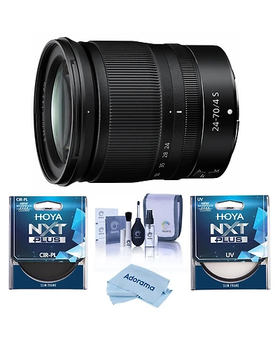 Nikon Nikkor Z 24-70mm f/4 S Lens, Bundle with Hoya Nxt Plus 72mm Uv+Cpl Filter Kit, Cleaning Kit, Cleaning Cloth