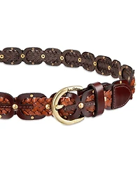 Sam Edelman Women's Western Double-e Link Braided Leather Belt
