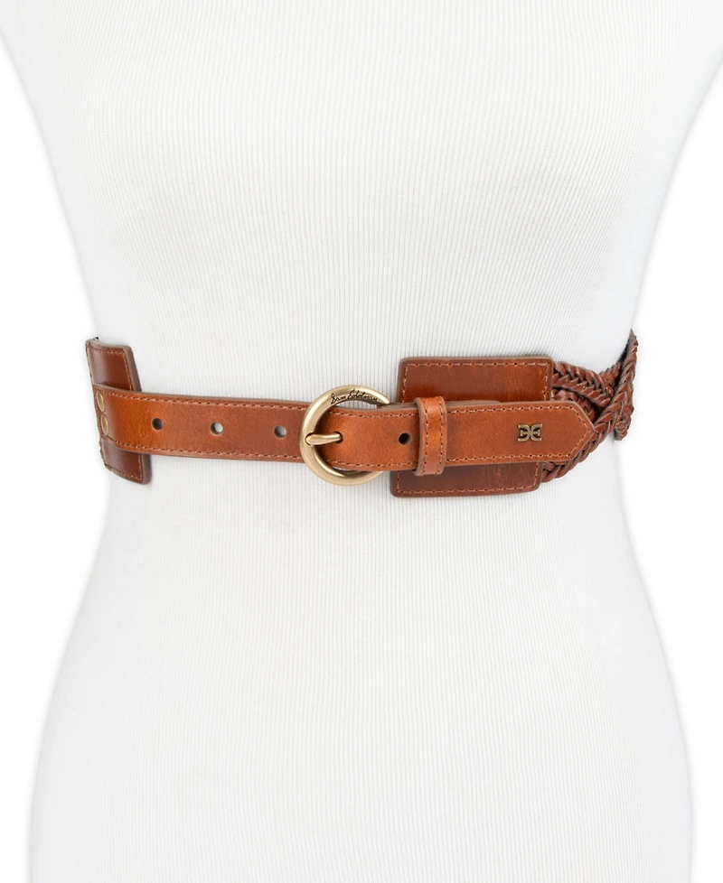 Sam Edelman Women's Genuine Leather Twisted Braid Belt