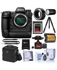Nikon Z9 Mirrorless Camera with Ftz Ii Mount Adapter, Bundle with 512GB Memory Card, Tripod with Ballhead, Xplor 100 Pro Monolight, Card Reader and Cl