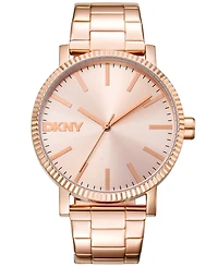 Dkny Women's Soho Maxi Rose Gold-Tone Stainless Steel Bracelet Watch