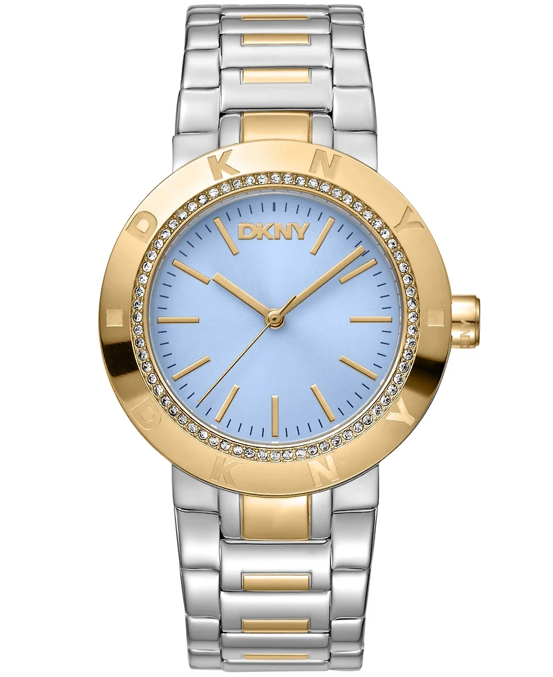 Dkny Women's Eastside Logo Light Blue Dial Gold Two-Tone Stainless Steel Bracelet Watch 36mm