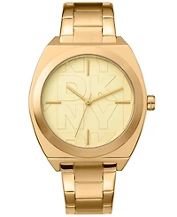 Dkny Women's Broadway Maxi Gold-Tone Stainless Steel Bracelet Watch, 38mm
