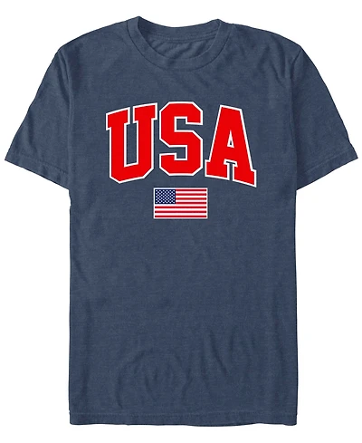 Generic Additude Men's Usa Collegiate and Flag Short Sleeve T-Shirt
