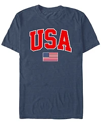 Generic Additude Men's Usa Collegiate and Flag Short Sleeve T-Shirt