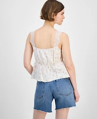 And Now This Women's Lace-Trim Floral Peplum Top, Exclusvely at Macy's
