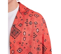 Paisley & Gray Men's Slim Fit Long Sleeve Printed Button Front Camp Shirt