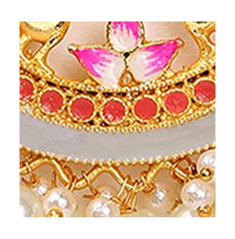 Sohi Women's Gold-Plated Stone Hoop Earrings