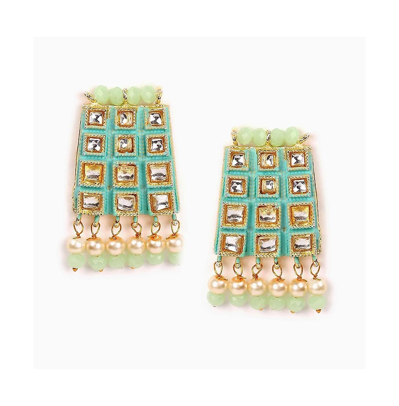 Sohi Women's Gold Plated Kundan Beaded Jewellery Set