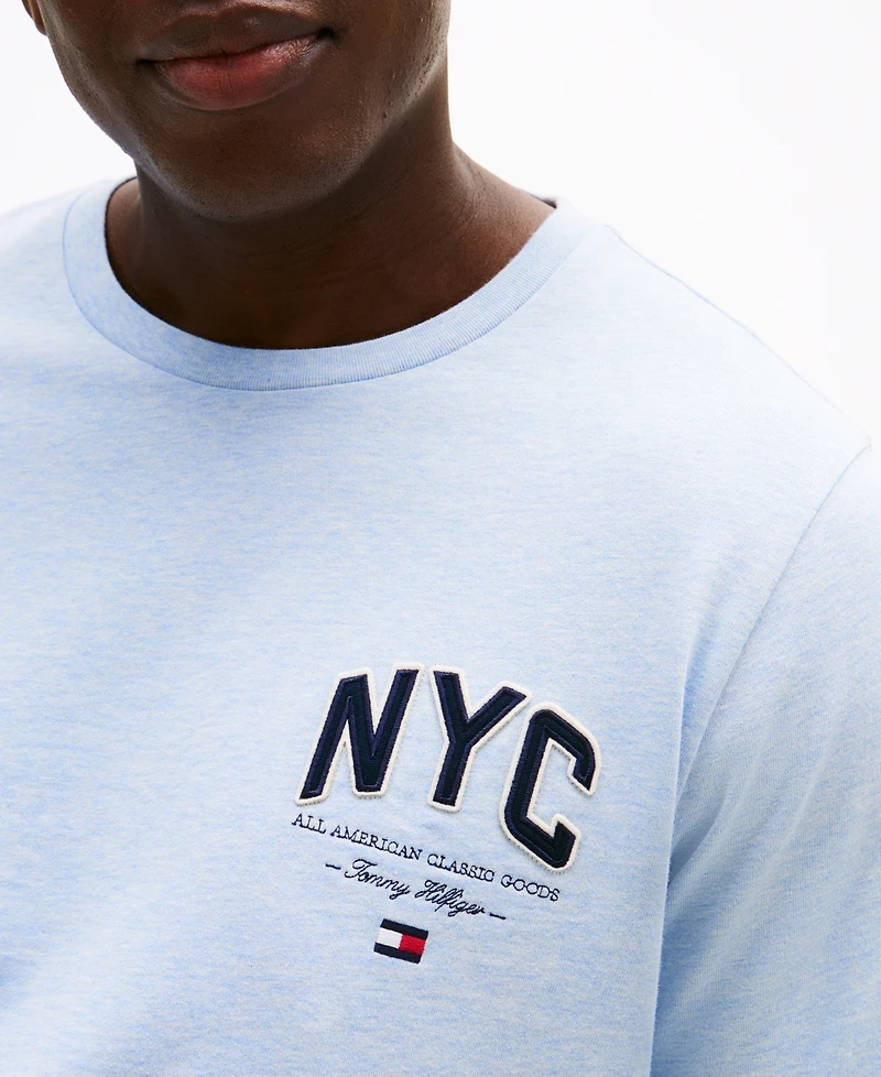 Tommy Hilfiger Men's Big & Tall Short Sleeve Crewneck Nyc Script Logo T-Shirt