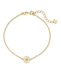 Devata Daisy Flower 9mm Chain Bracelet in 14K Gold, 6.5 in adj to 7.5 in, approx. 2.1 grams.
