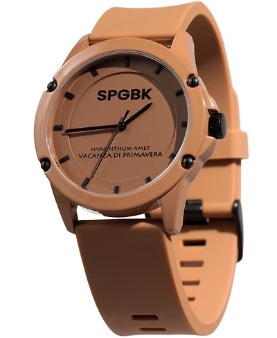Spgbk Watches Unisex Sandhill Brown Silicone Strap Watch 44mm