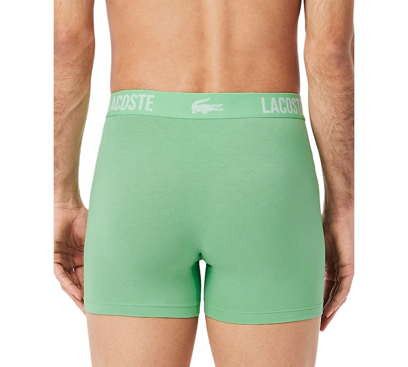 Lacoste Men's 3-Pk. Regular-Fit Stretch Logo-Waistband 5" Boxer Briefs