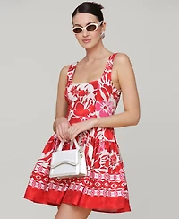 Avec Les Filles Women's Printed Bustier Mini Dress