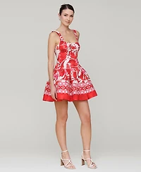 Avec Les Filles Women's Printed Bustier Mini Dress