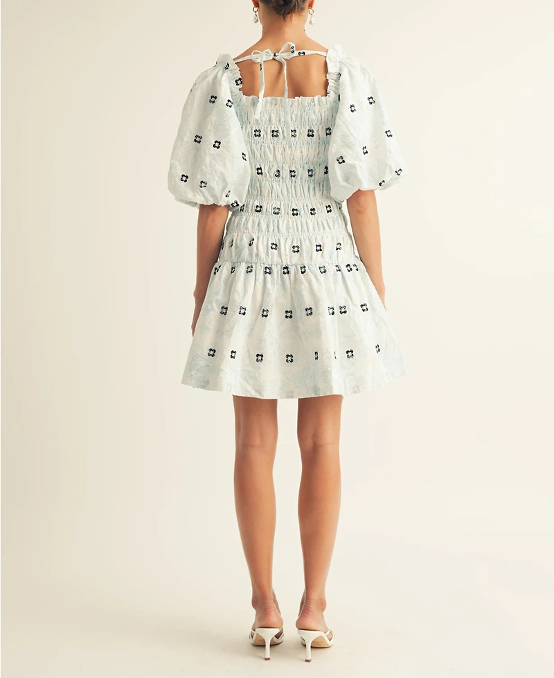 Arose Studio, Inc Women's Jasmine Smocked Puff-Sleeve Ruffled Dress