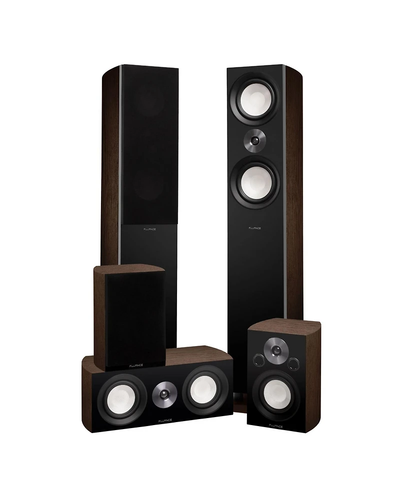 Fluance Reference Surround Sound Home Theater 5.0 Channel Speaker System including 3-Way Floorstanding Floorstanding Towers, Center Channel, and Rear