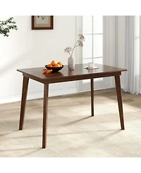 Wooden Dining Table with Rubber Wood Legs for 4 People