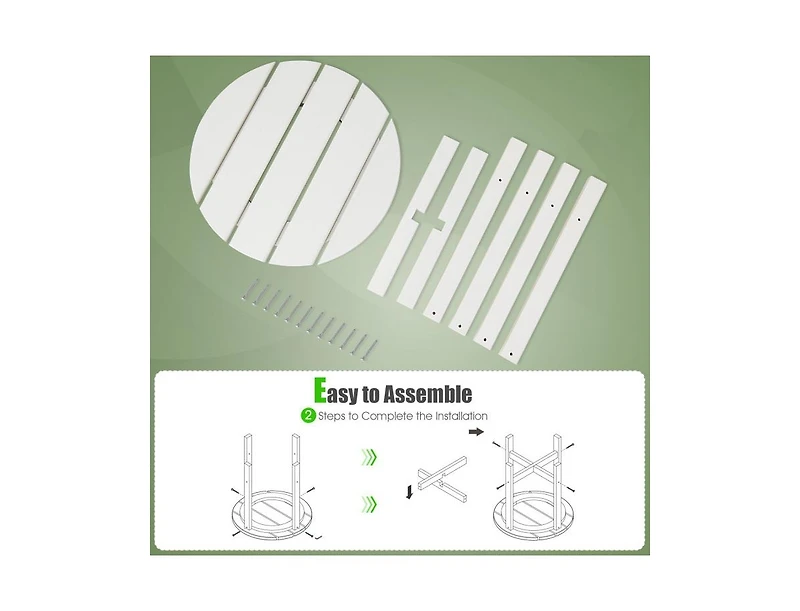 Set of 2 Round Weather-Resistant Adirondack Side Tables