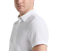 Perry Ellis Men's Slim-Fit Stretch Solid Button-Down Seersucker Shirt