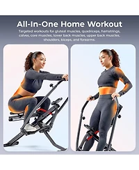 Sunny Health & Fitness Smart Full Motion Upright Row-n-Ride Squat Assist Trainer Machine