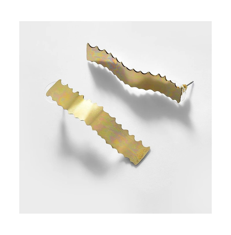 Sohi Women's Textured Hoop Earrings