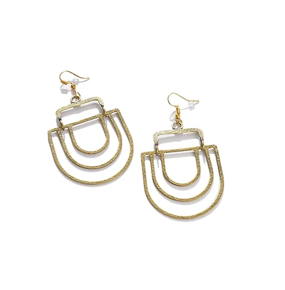 Sohi Women's Textured Drop Earrings